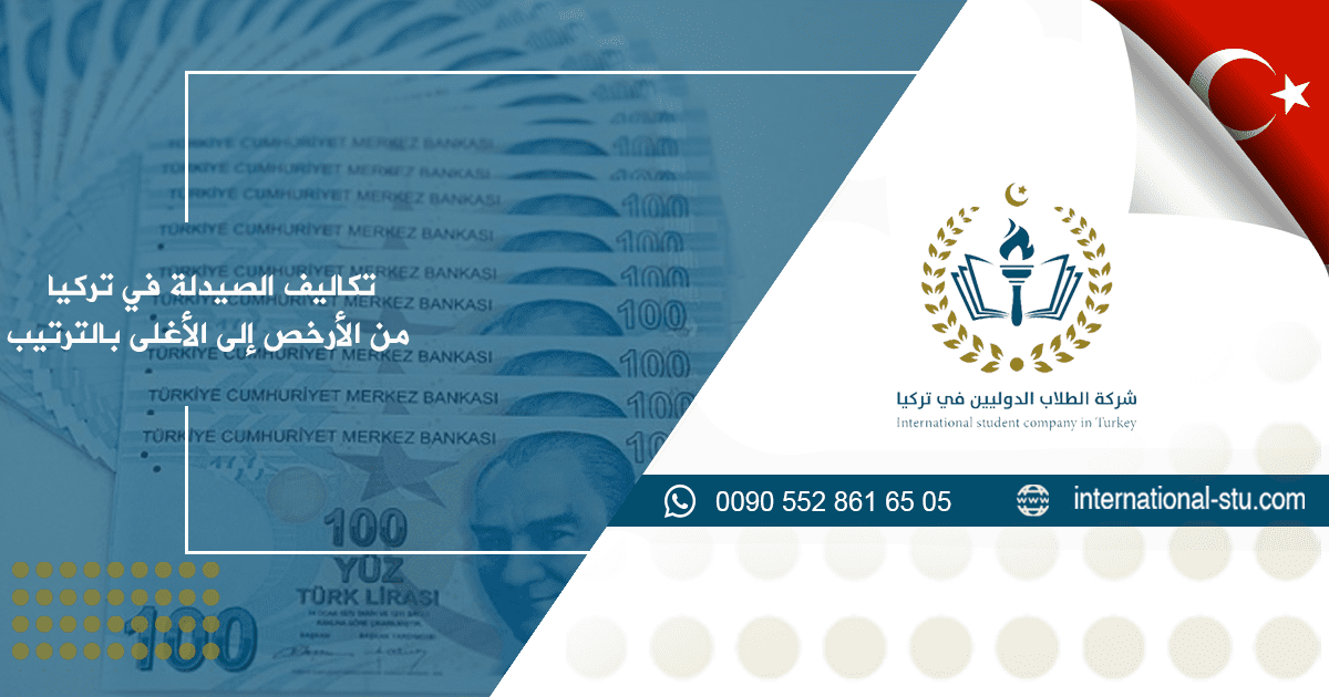 تكاليف الصيدلة في تركيا من الأرخص إلى الأغلى بالترتيب